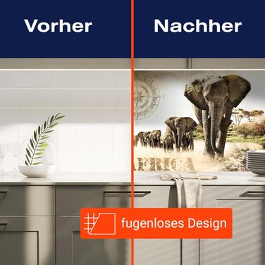 Кухонный фартук самоклеющаяся РЕТ-пленка 160 х 60 см wandmotiv24