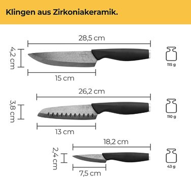 Набор керамических ножей 3 шт. Silberthal