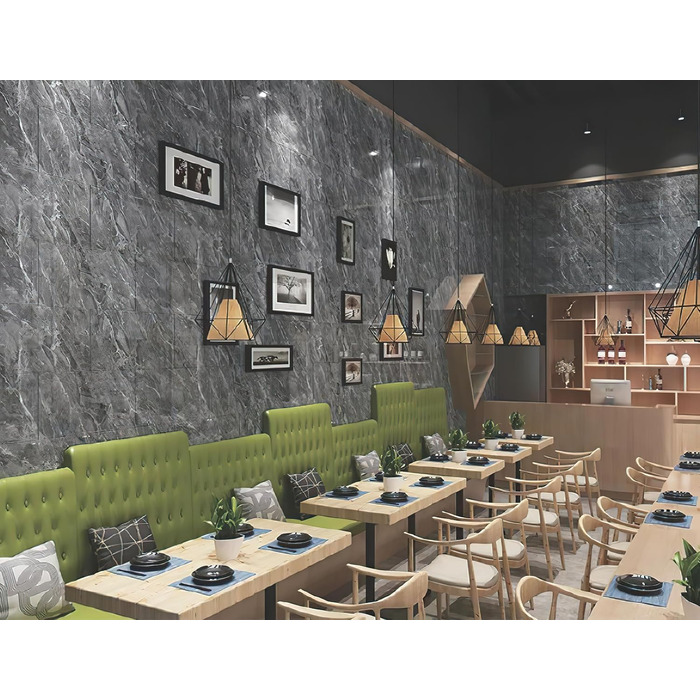 Клейка плитка, мармуровий дизайн, 10 шт. - 60 см x 30 см, 3D наклейки на плитку, самоклеючі, кухонний фартух (темно-сірий)