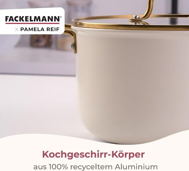 Кастрюля 3,4 л со стеклянной крышкой 20 см, пастельно-бежевый Pamela Reif Fackelmann