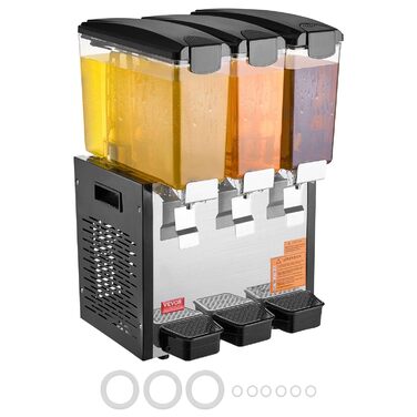 Профессиональный диспенсер для напитков с резервуарами 3 x 10 л 440 Вт VEVOR