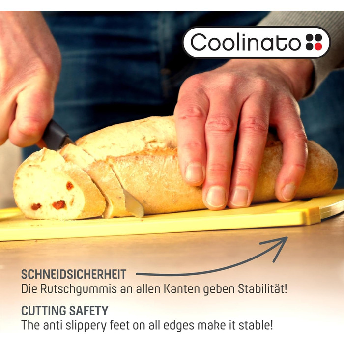 Набір обробних дощок Coolinato, 3 шт., різні розміри, антибактеріальні дошки з жолобком для збору рідини, 3 кольори для гігієнічного розділення продуктів (2 шт. зелені та червоні)