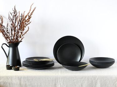Набір тарілок на 4 персони, 12 предметів, чорний Soft Touch Black Creatable