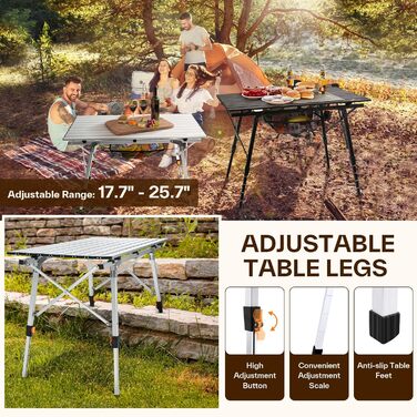 Складной стол для кемпинга и пикников серебряный Sportneer