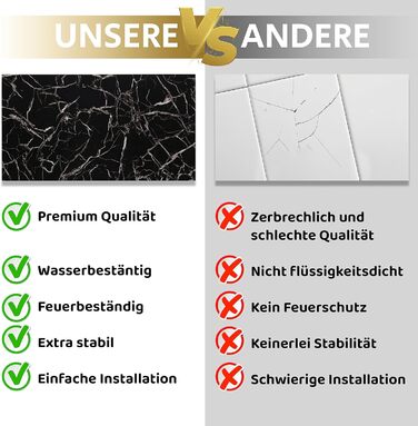 Стінові панелі AS Country Stone під мармур 60x120 см ПВХ-облицювання стіни з пластикових панелей для кухні, ванної кімнати тощо Панель кухонного фартуха (4 шт., чорно-білий колір)