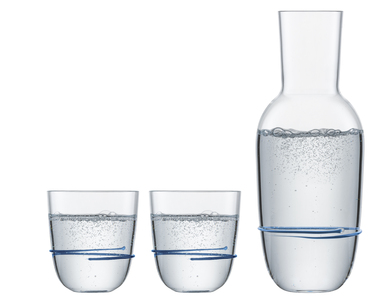 Графин для води зі склянками, набір 3 предмети, синій Aura Zwiesel Glas
