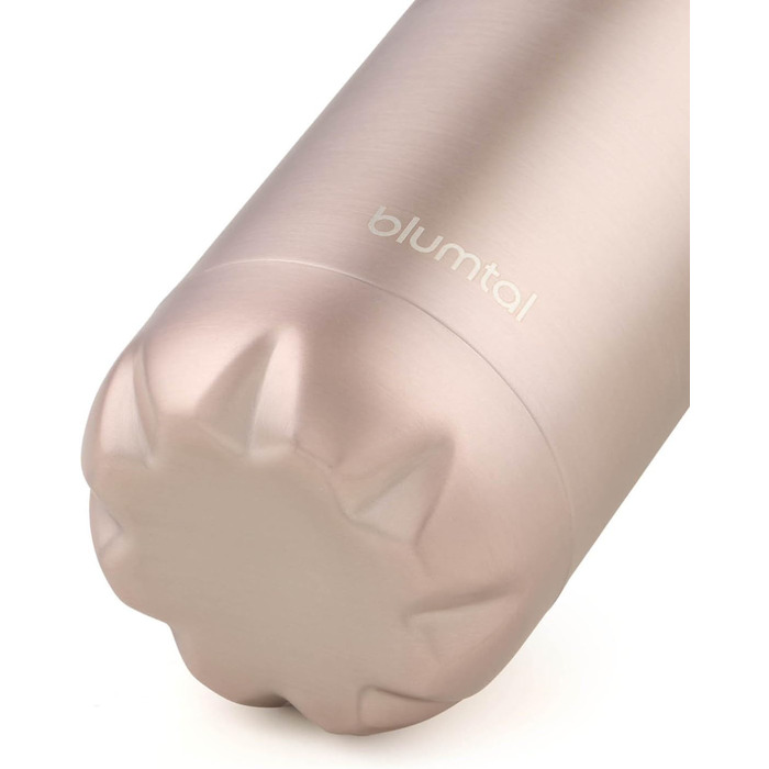 Пляшка для води Blumtal з нержавіючої сталі - Герметична ізольована пляшка - Пляшка для води без бісфенолу А для гарячих та холодних напоїв - Двостінна ізольована пляшка - Ізоляційна пляшка, стійка до іржі, дерево/срібло (18 - металевий рожевий, 750 мл)