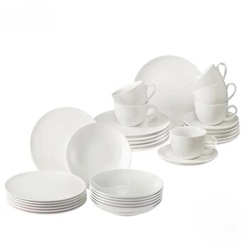 Набор столовой посуды на 6 персон, 30 предметов, белые New Fresh Basic Villeroy & Boch