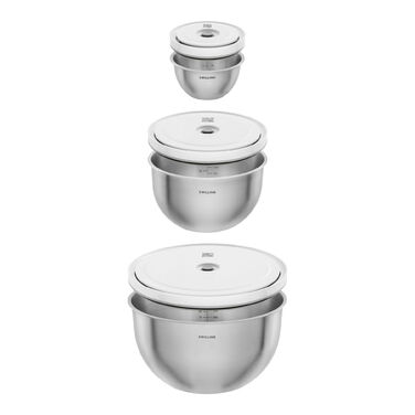 Набор мисок с вакуумными крышками, 6 предметов, нержавеющая сталь Fresh & Save Zwilling