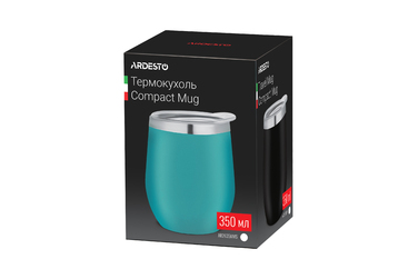 ARDESTO Термокухоль Compact Mug 350 мл, голубий, нержавіюча сталь