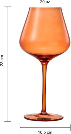 Набір із 5 кольорових кришталевих келихів для вина 590 мл Khen