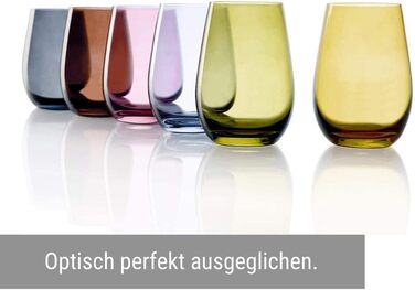 Набір склянок для води 335 мл, 6 предметів, різнокольорові Elements Stölzle Lausitz