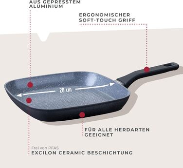 Сковорода-гриль 28 см з керамічним покриттям Cosmo Fackelmann