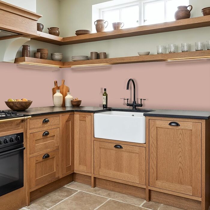 Кухонний фартух 60x250 см, самоклеючий фартух, кухонний фартух, кухонний фасад, самоклеючі кухонні фартухи - Осінь (Рожевий - Палітра, 80 x 400 см)