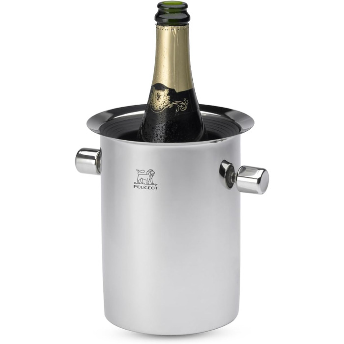 Охолоджувач пляшок Peugeot з пакетами з льодом, Для пляшок шампанського та вина, Висота 19 см, Нержавіюча сталь, 220068