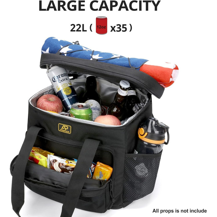 Тактична ланч-сумка для чоловіків 12,3 л чорна Bunnychic