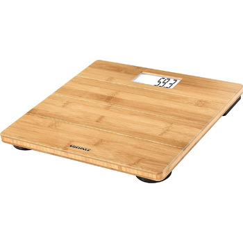 Цифровые деревянные весы Soehnle Style Sense из настоящего бамбука, весы с невидимым дисплеем, сверхчитаемый светодиодный дисплей, весы для тела для ощущения тепла ног, весы для ванной до 180 кг (натуральные)