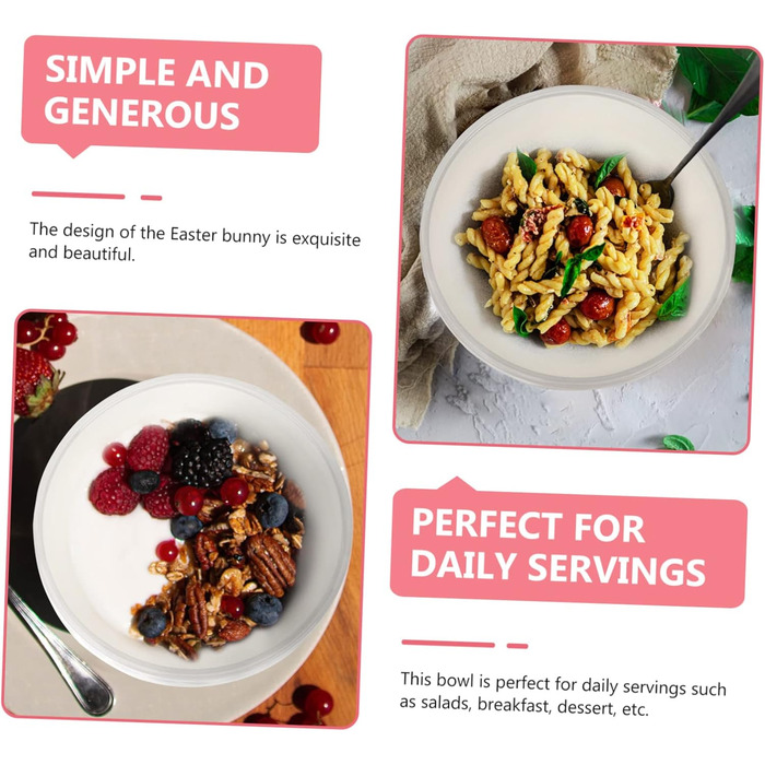 Керамічні миски з візерунком зайчика 2 шт ABOOFAN