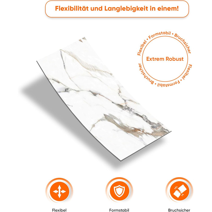 Стінові панелі IZODEKOR під мармур 60x120 см Фартух для кухні ПВХ-облицювання стін для кухні, ванної кімнати Бризкозахисний екран для кухні Водонепроникний та термостійкий (4 панелі, Едемський сад)