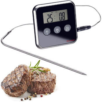 Цифровой термометр для мяса Westmark, сигнализация, вставание или подвешивание, нержавеющая сталь/пластик, серебристый/черный, 12912280 стандартный