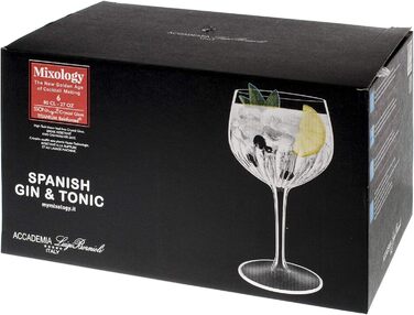 Іспанський джин-тонік, келих для коктейлів, 800 мл, кришталевий келих, прозорий, 6 шт., 12464 Mixology