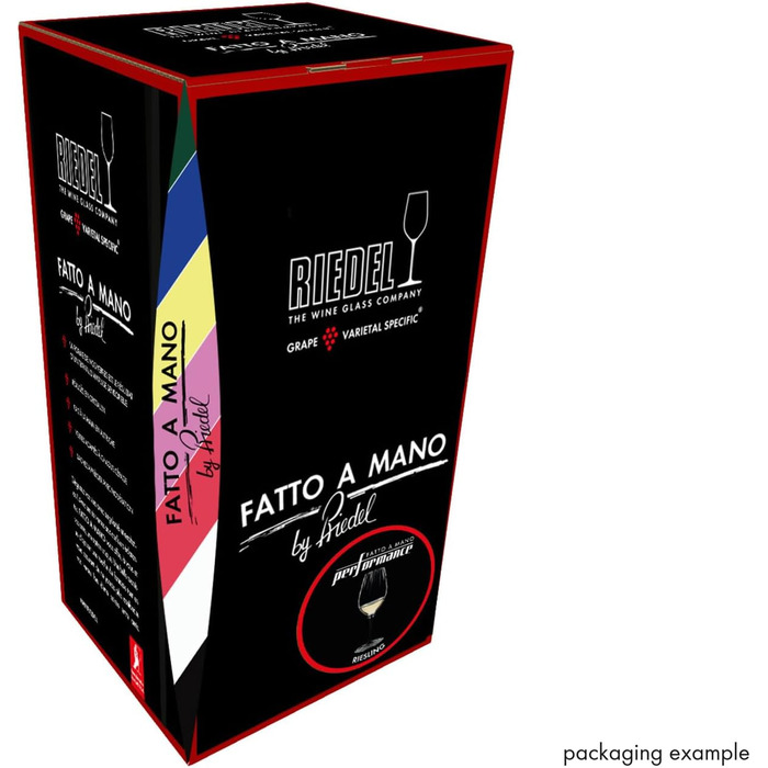 Келих для білого вина Рислінг 623 мл, чорна ніжка Performance Fatto a Mano Riedel