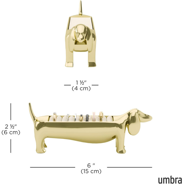 Держатель для украшений 15 х 4 х 6 см латунь Dachsie Umbra