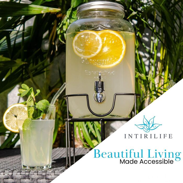 Диспенсер для напитков стеклянный 2 шт 4 л INTIRILIFE