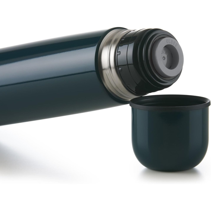 Термос Blumtal Eifel з нержавіючої сталі 500 мл - герметичний термос з чашкою для пиття в дорозі, ізолює гарячі напої, темно-зелений (350 мл, темно-океанський синій)