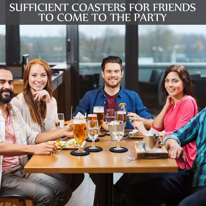 Набір із 50 круглих підставок із натурального сланцю Yinder