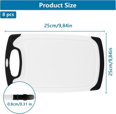 Набір із 8 пластикових кухонних дощок ZOFUN