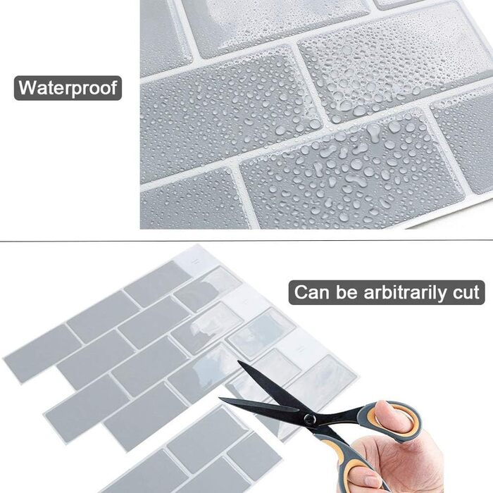 Штук 3D наклейки на плитку для ванної кімнати кухні, клейка вінілова плитка, самоклеюча плівка для плитки, стінові панелі, ПВХ, плитка Metro, самоклеючий декор плитки 30x30, декор настінної плитки (1, світло-зелений)