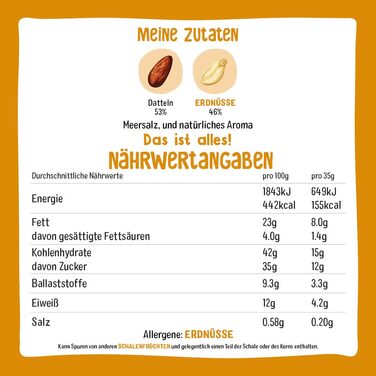Батончики з фруктів та горіхів 18 x 35 г арахіс Nakd