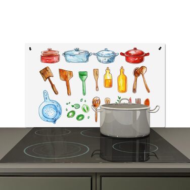 Фартух для плити, кухонний фартух, вініл, 78x52 см, декор для кухні, облицювання стіни, кришка плити - сіро-чорна (кухня - креслення, 52,7Д x 91,6Ш см)