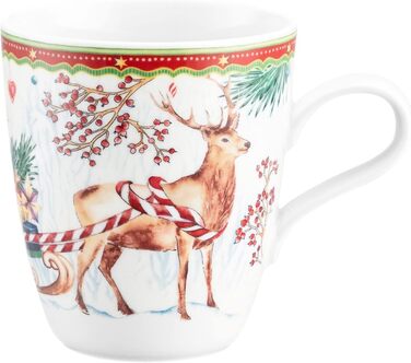 Рождественская кружка с ручкой 400 мл Олень с санками, фарфор Seltmann Weiden