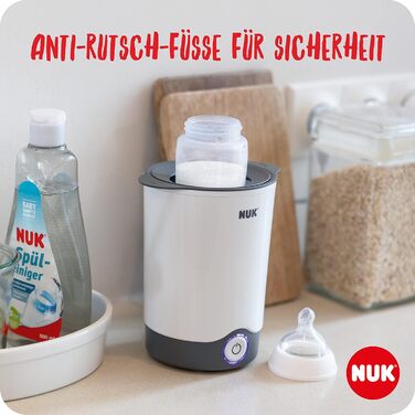 Підігрівач дитячих пляшечок NUK Thermo 3в1 Мяке розморожування, нагрівання та підтримання тепла рідких і пюреподібних продуктів Кошик для легкого вилучення Вилка EU (Thermo Express Plus)