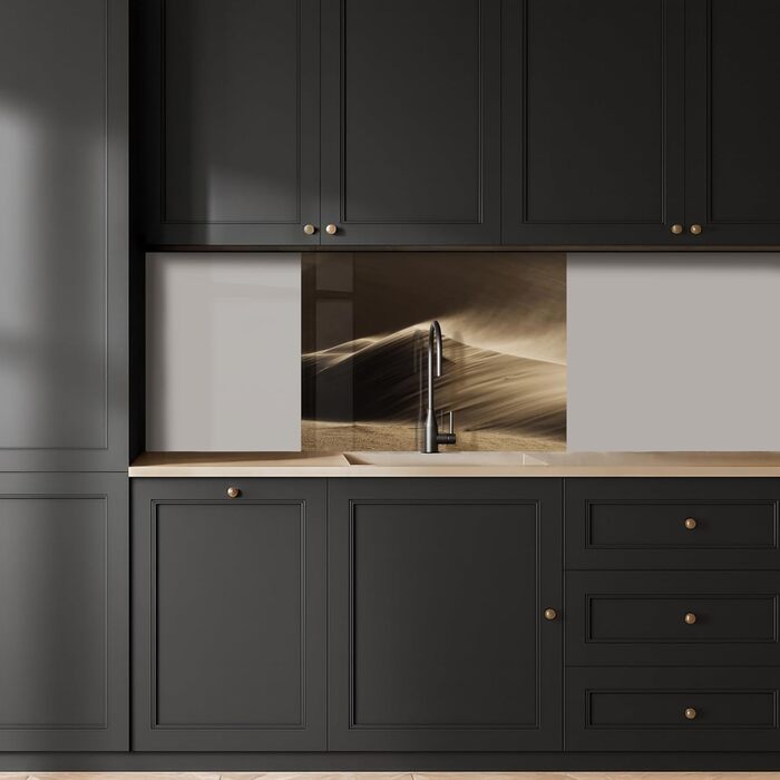 Кухонний фартух 60x80 см Самоклеючий настінний захисний екран для кухні Кухонний фартух Кухонні фасади Кухонні фартухи Кухонна стіна Вода - Пейзаж - (Пустеля - Пісок, 60 x 80 см)