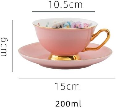 Порцеляна кавова чашка з блюдцем 200 мл XYUERU