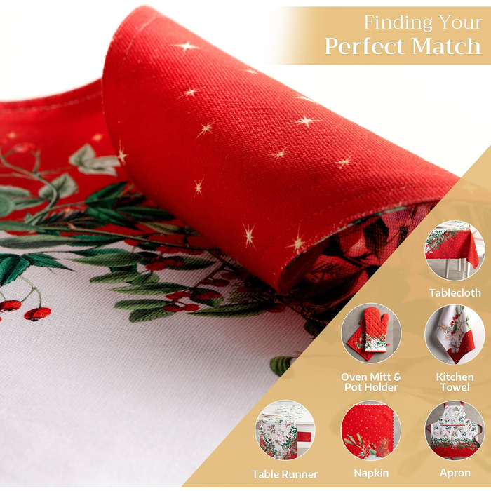 Бавовняні килимки для серветок, набір з 4 шт. , декоративні килимки для серветок, пасхальні килимки, що миються, для свят, вечерь, весни, літа (33 см x 48 см) (076 - Noel), 39Hermine 100