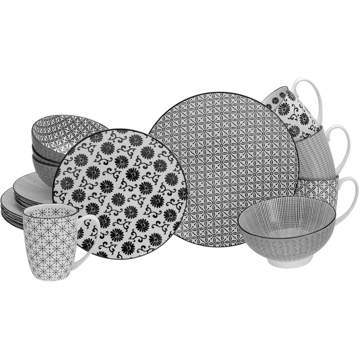 Набор посуды на 4 персоны, 16 предметов, New Style Black Creatable