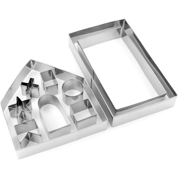 Набір з 10 форм для печива Пряниковий будиночок, нержавіюча сталь Baobiutin