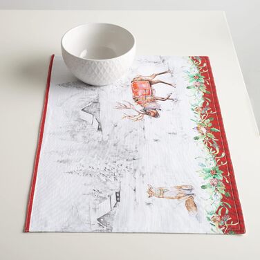 Бавовняні килимки для серветок, набір з 4 шт. , декоративні килимки для серветок, пасхальні килимки, що миються, для свят, вечерь, весни, літа (33 см x 48 см) (05 - Різдвяна традиція), 39Hermine 100