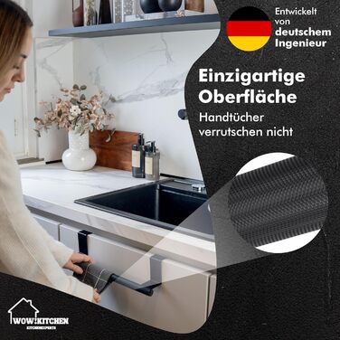 Держатель для полотенец 37 см черный Kitchenexperts