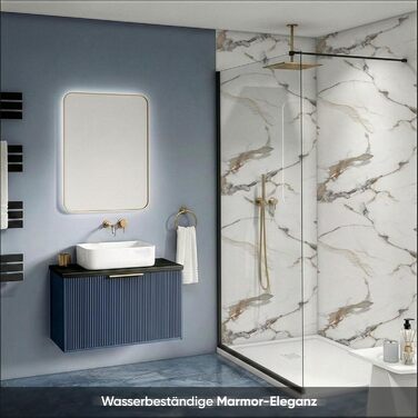 Стінові панелі IZODEKOR під мармур 60x120 см Фартух для кухні ПВХ-облицювання стін для кухні, ванної кімнати Бризкозахисний екран для кухні Водонепроникний та термостійкий (4 панелі, Едемський сад)