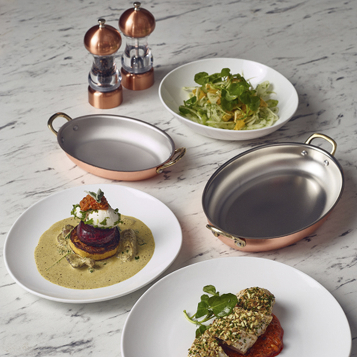 Сковородка для подачи 18.5*13.5 см, овальная, медное покрытие, GenWare