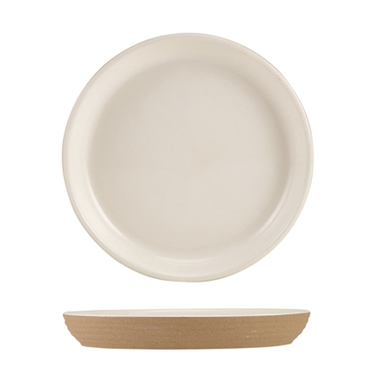 Тарелка 18*h 2.3 см см, Kava White Stoneware Ribbed, GenWare