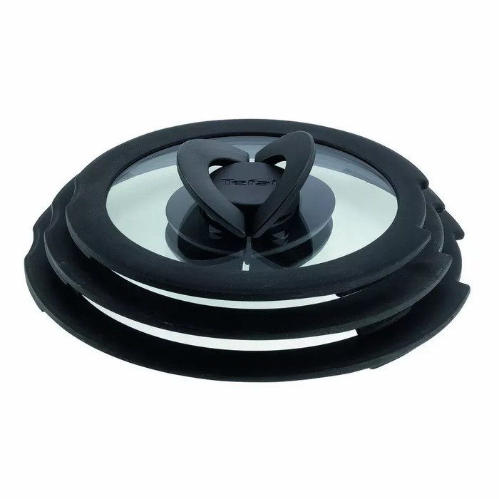 Набор стеклянных крышек Tefal Ingenio, 16см, 18см, 20см, стекло, пластик, черный
