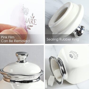 Порцелянова банка для печива Fanquare, Ø 19 см, банка для зберігання з вінтажним квітковим візерунком та кришкою, банка для печива та солодощів (біла)