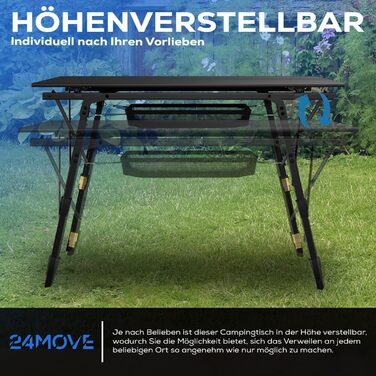 Складной кемпинговый черный стол 24MOVE