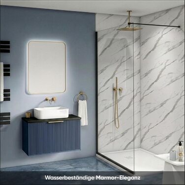 Стінові панелі IZODEKOR під мармур 60x120 см Панель для кухонного фартуха ПВХ-облицювання стін для кухні, ванної кімнати Бризкозахисний екран для кухні Водонепроникний та термостійкий ( панель, новий колір Ice Berg Grey)